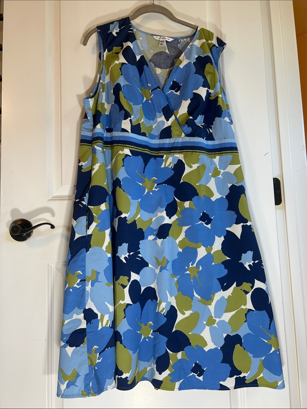 croft & barrow Blue and Green Floral Sleeveless Dress